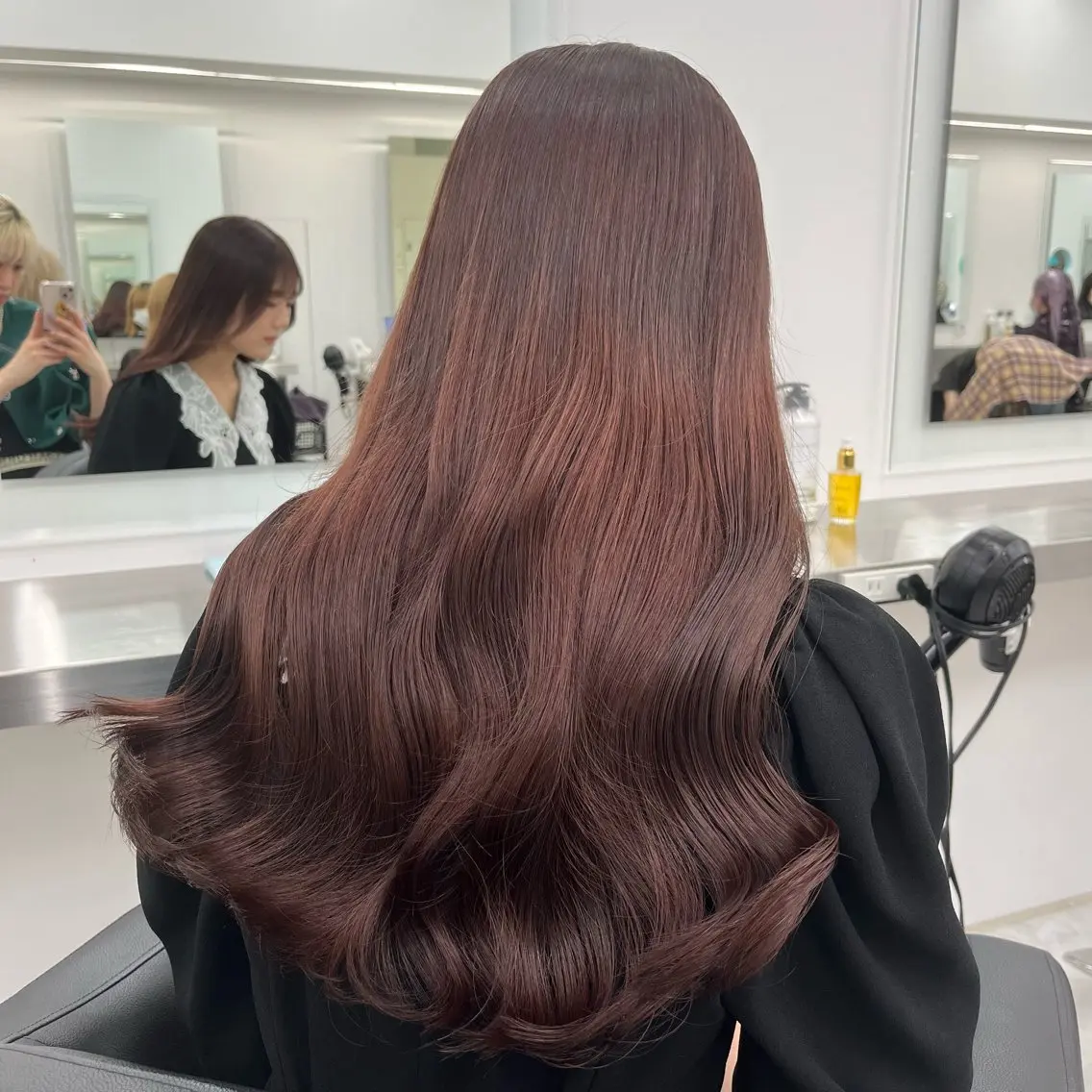ロング カット ヘアカラー トリートメント ヘアセット 🍒韓国暖色ヘア NO.1🍒🪽のヘアスタイル