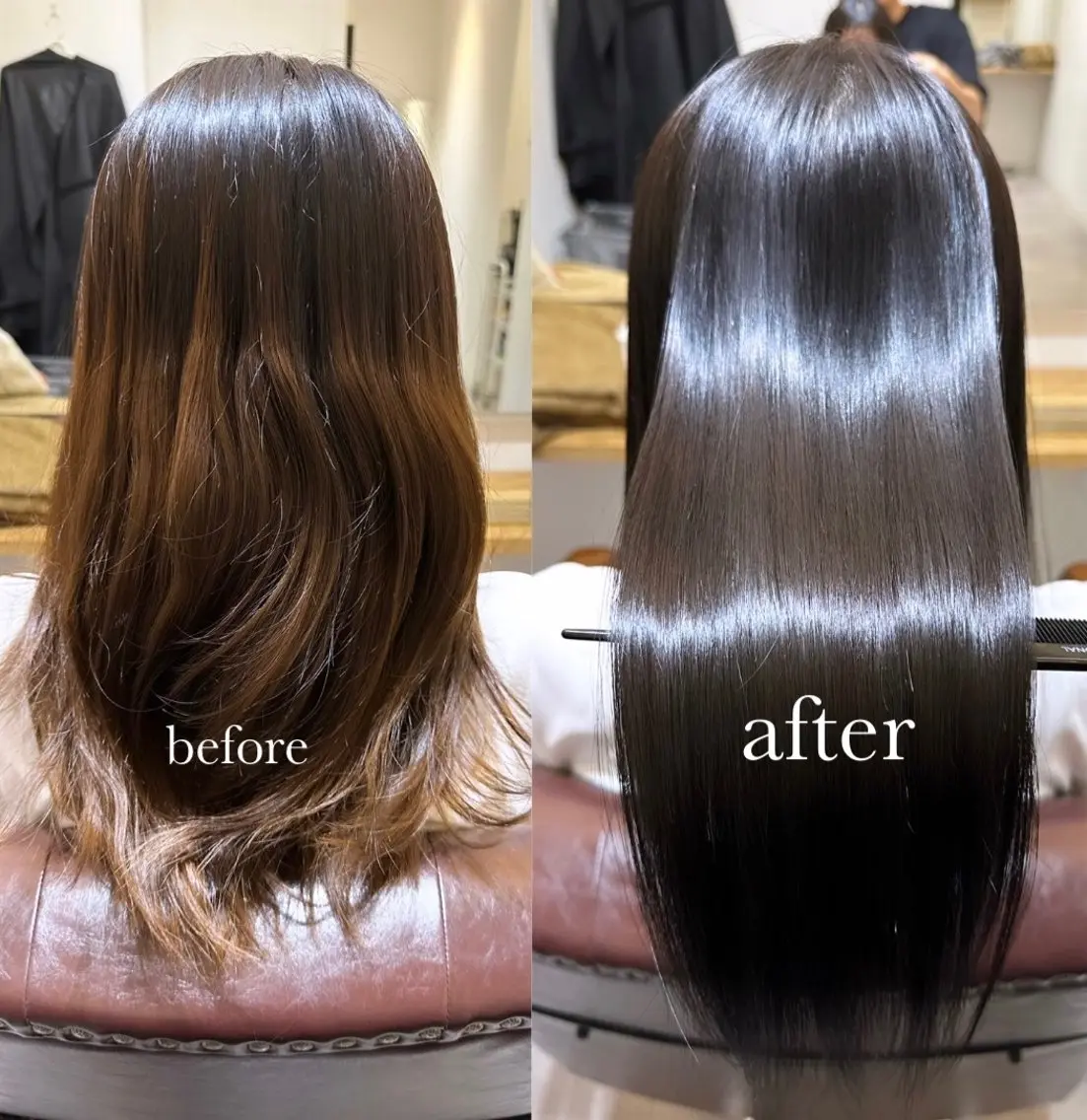 ロング カット ヘアカラー トリートメント 【20代ダメージ毛に 髪質改善】のヘアスタイル