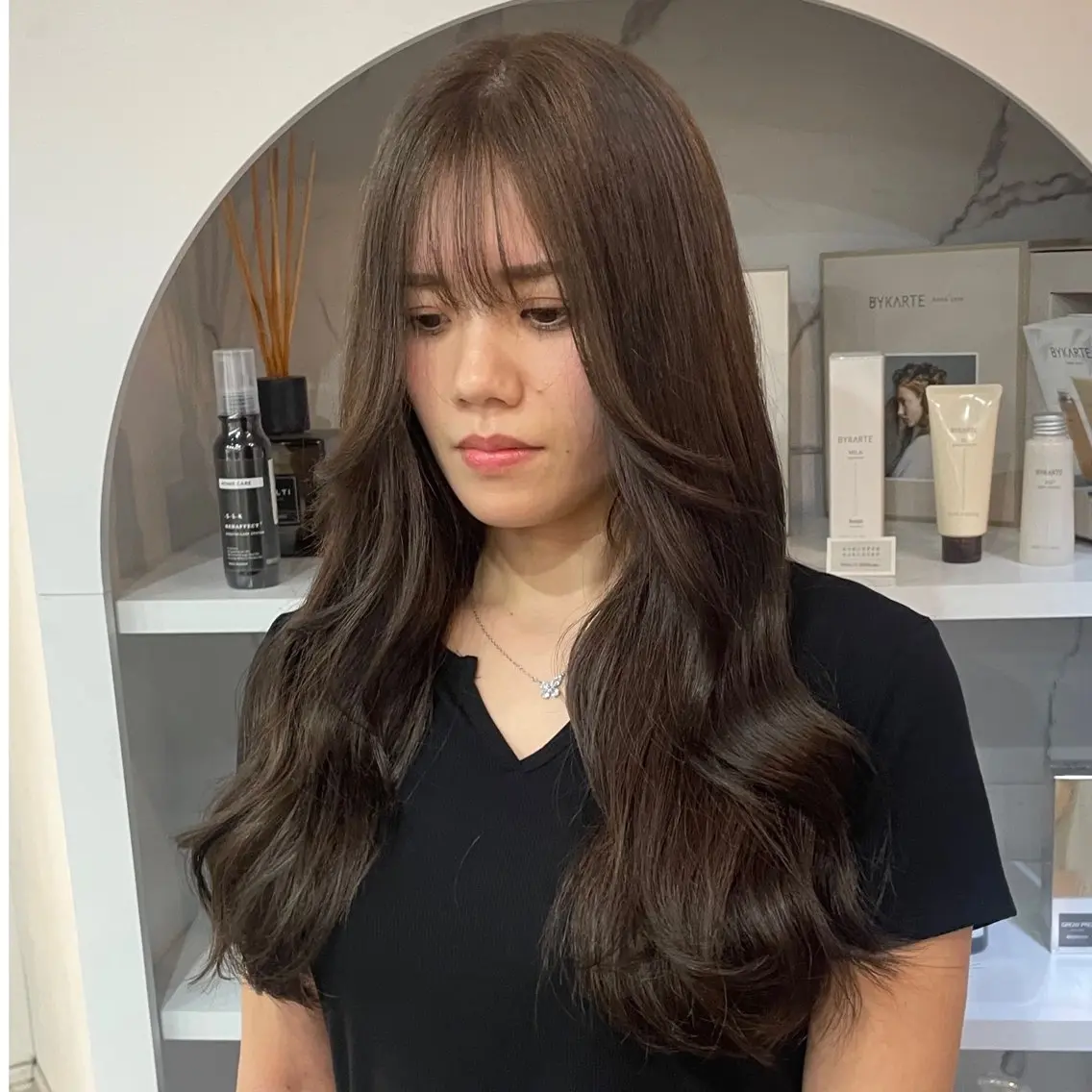 ロング シールエクステ エクステ カット ヘアカラー カラーモデル募集 吉原佳穂💗のヘアスタイル