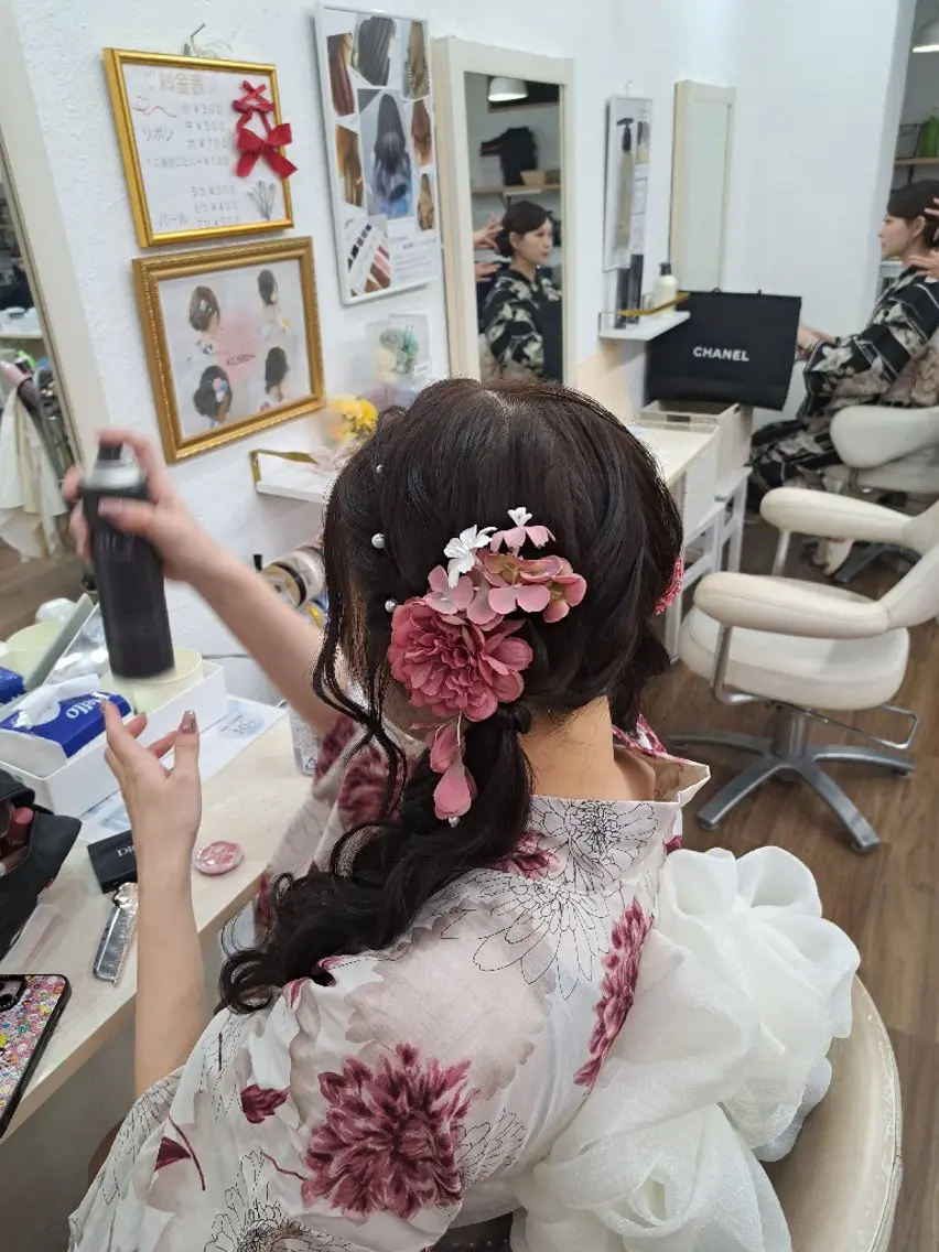ロング ヘアアレンジ お団子ヘア ツインテール ヘアセット GLOSS心斎橋🌹 はるなのヘアスタイル