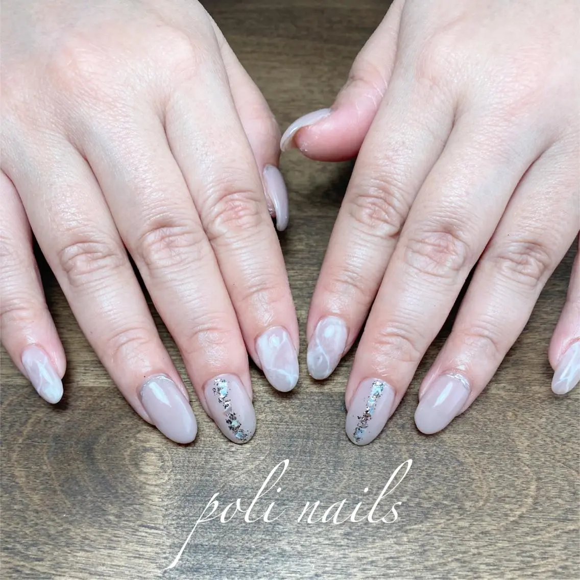 ネイル 大理石ネイル(マーブル) poli nailsのネイルデザイン