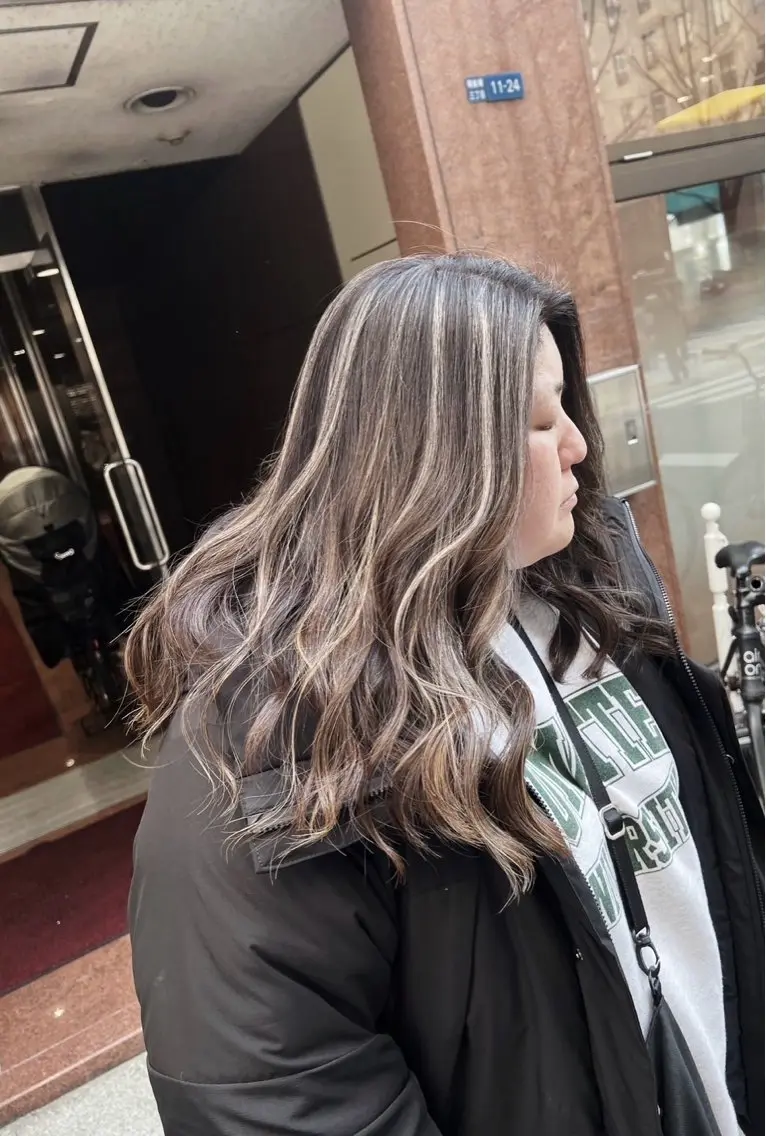 セミロング カラー ダークグレー ダークグレージュ グレージュ ハイライトカラー ハイライト 指名数No.1 /NAOYAのヘアスタイル