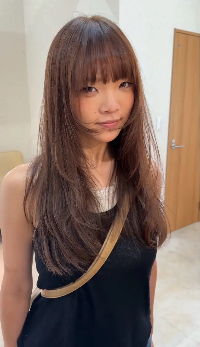 ミディアム カラー ヘアカラー トリートメント 透明感カラー/インナ ーカラー/木谷友哉のヘアスタイル