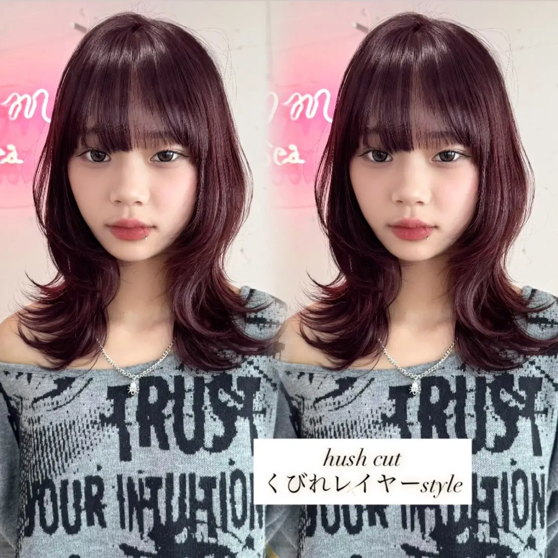 ミディアム カラー カット ヘアカラー Kaede/ブリーチ なし/レイヤー🤍のヘアスタイル