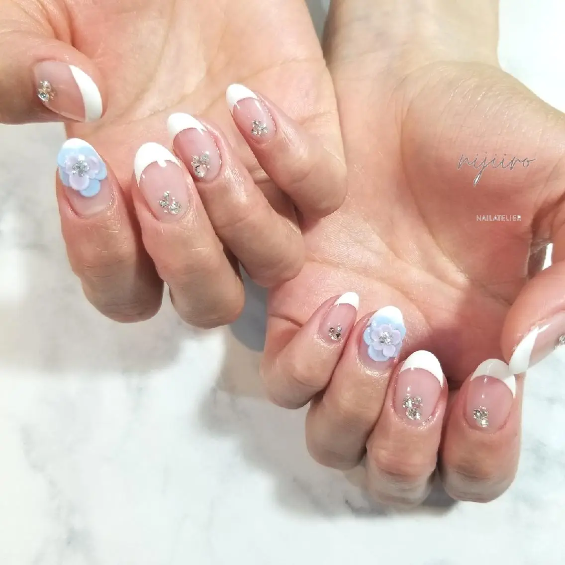 ネイル フレンチネイル ブライダルネイル ハンドネイル nijiiro🌈 サトウのネイルデザイン