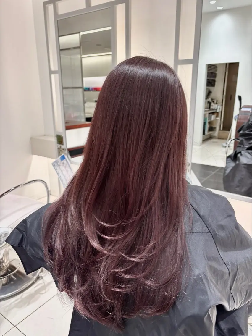ロング カラー ベージュカラー ピンクカラー ピンクベージュ BiBi    武田 あやのヘアスタイル