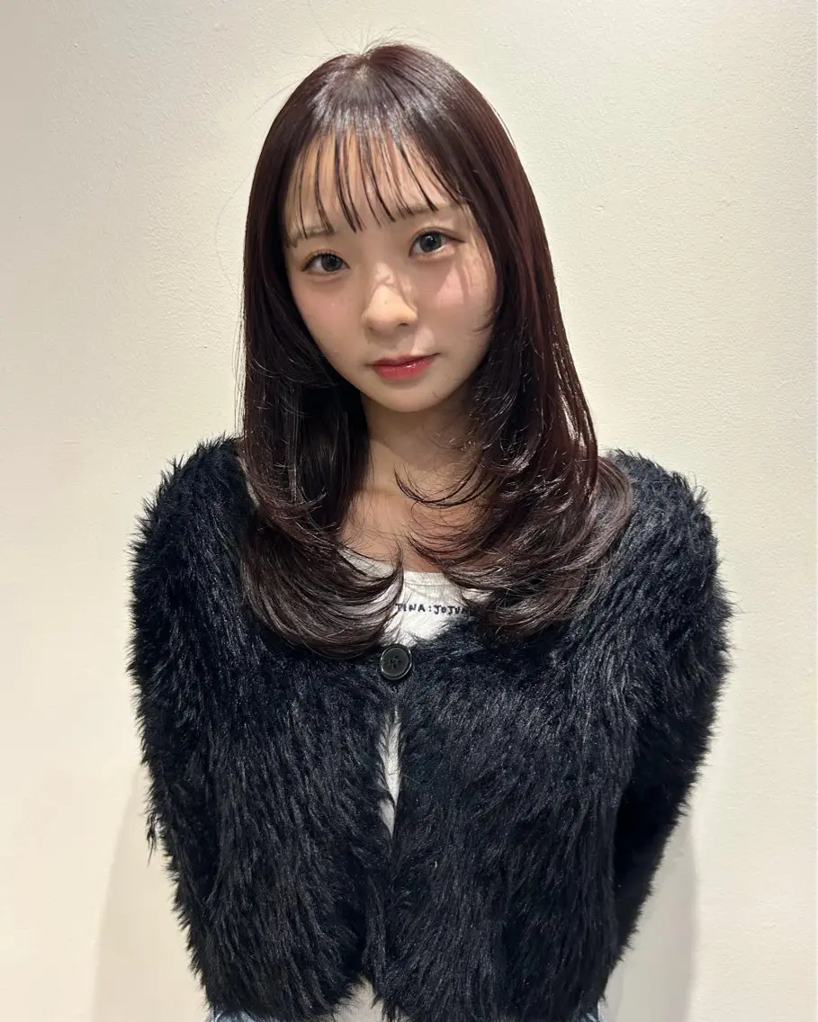 セミロング カラー ヘアカラー 田中 遥陽のヘアスタイル