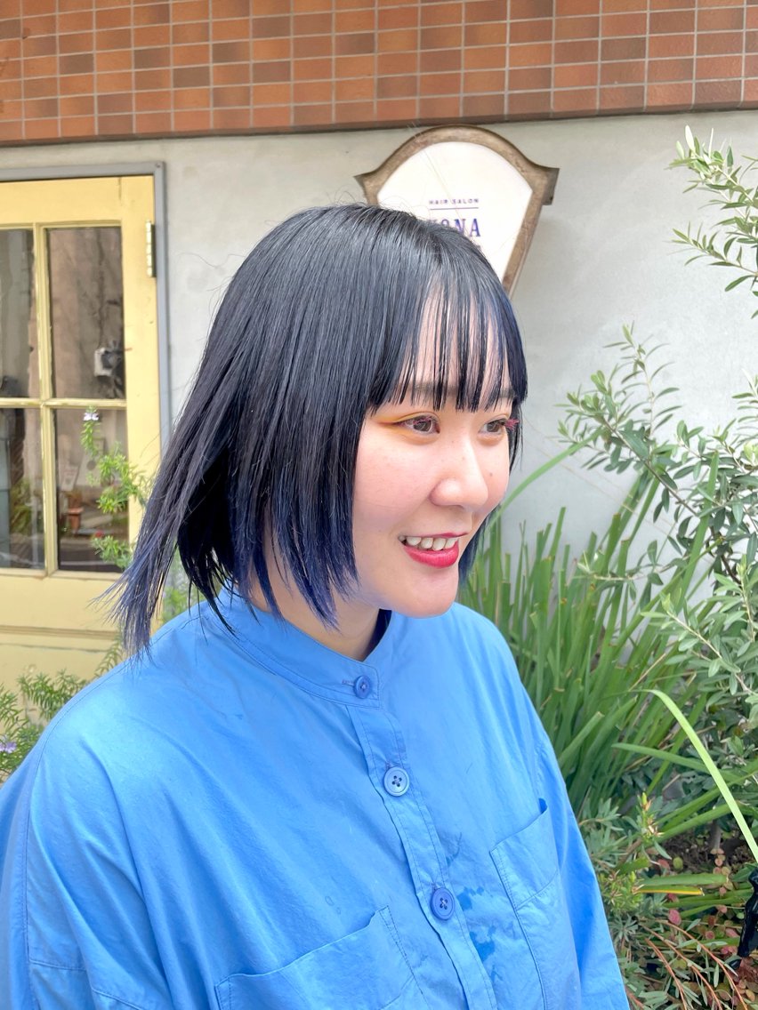 ミディアム ヘアカラー トリートメント KURIAハイトーン /ピンクカラー/ボブのヘアスタイル