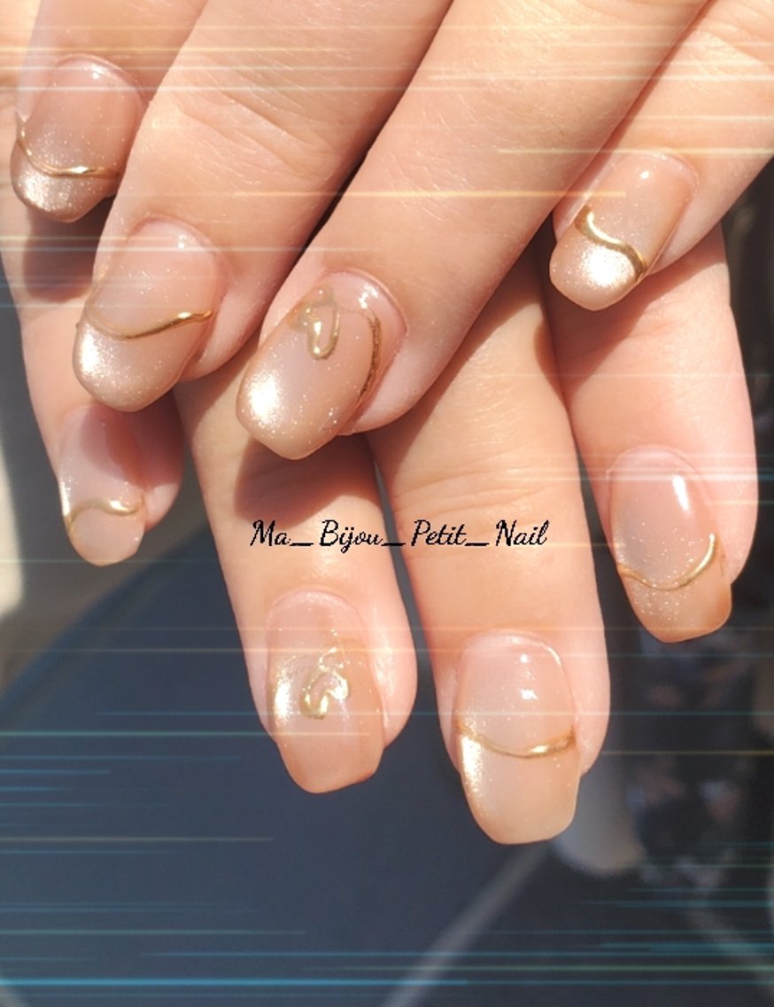【口コミで特典あり💎】(オフ込)定額デザイン6000円✨大人の上品シンプル+αデザイン(保湿ケア付)の写真