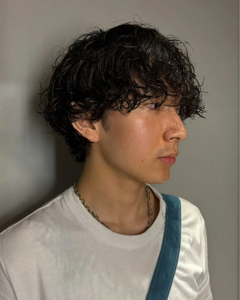 ミディアム パーマ メンズ ミディアムパーマ マッシュ メンズパーマ 渋谷/原宿/メンズ/ コヤマトモヤのヘアスタイル