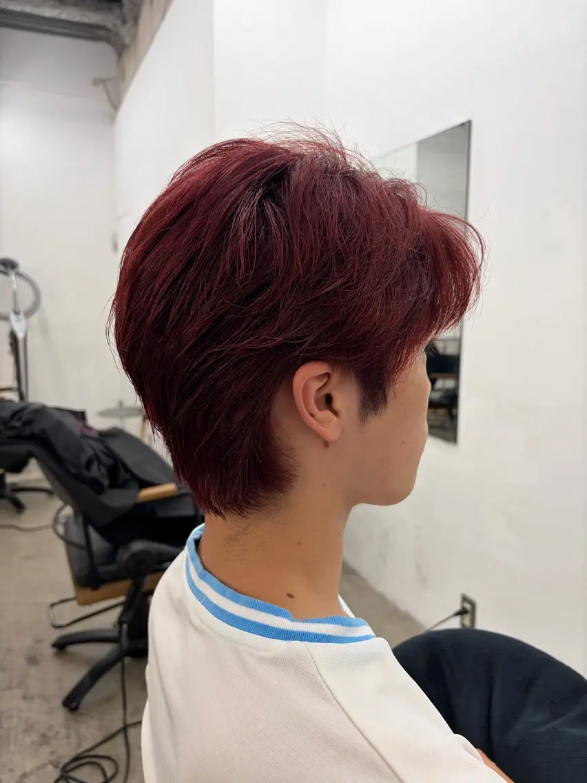 ショート メンズ メンズブリーチ ヘアカラー 百々花 《Elme》のヘアスタイル