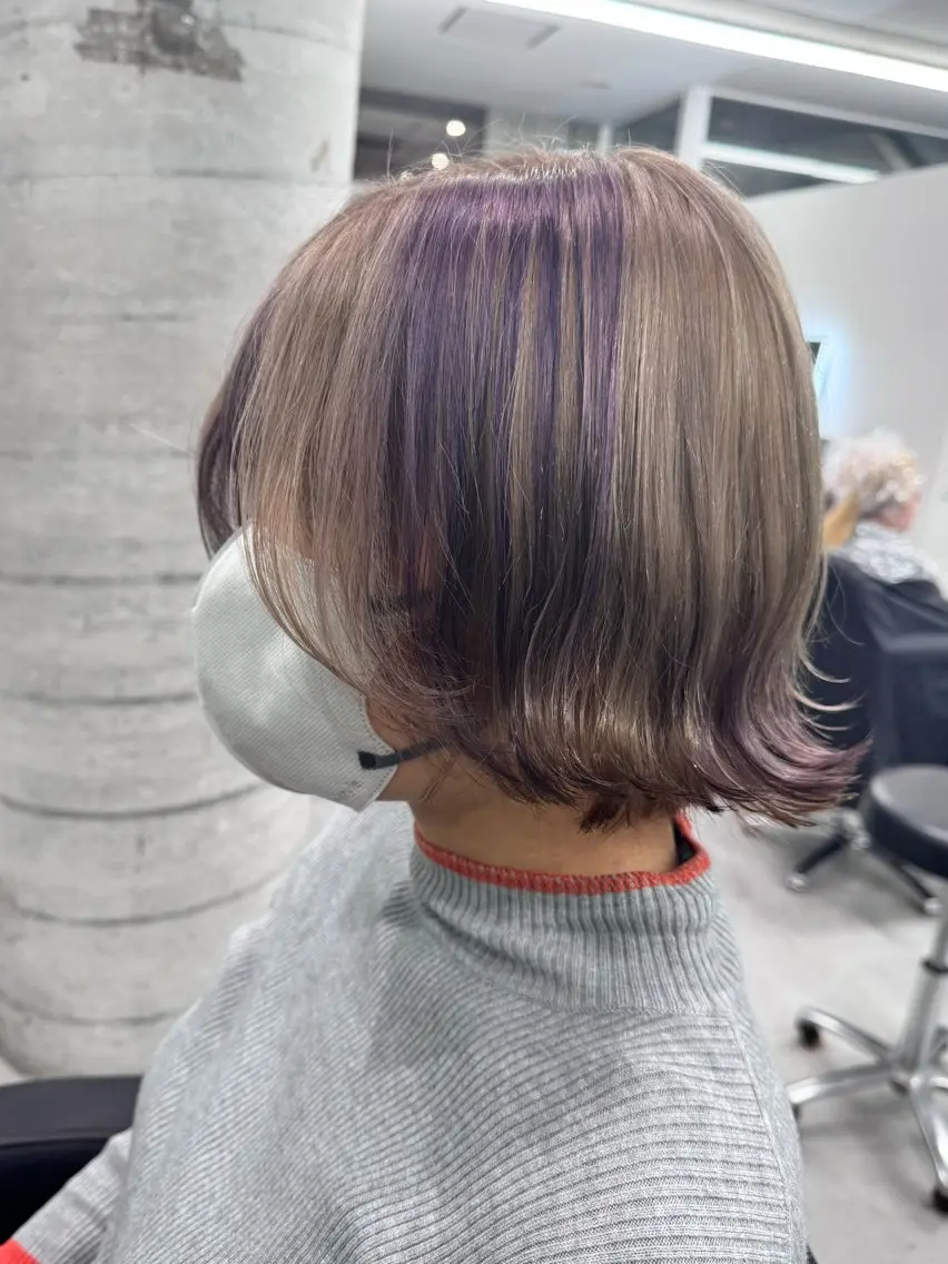 ショート カラー デザインカラー ボブ ヘアカラー トリートメント 艶髪✨ブリーチ職人 yasuのヘアスタイル
