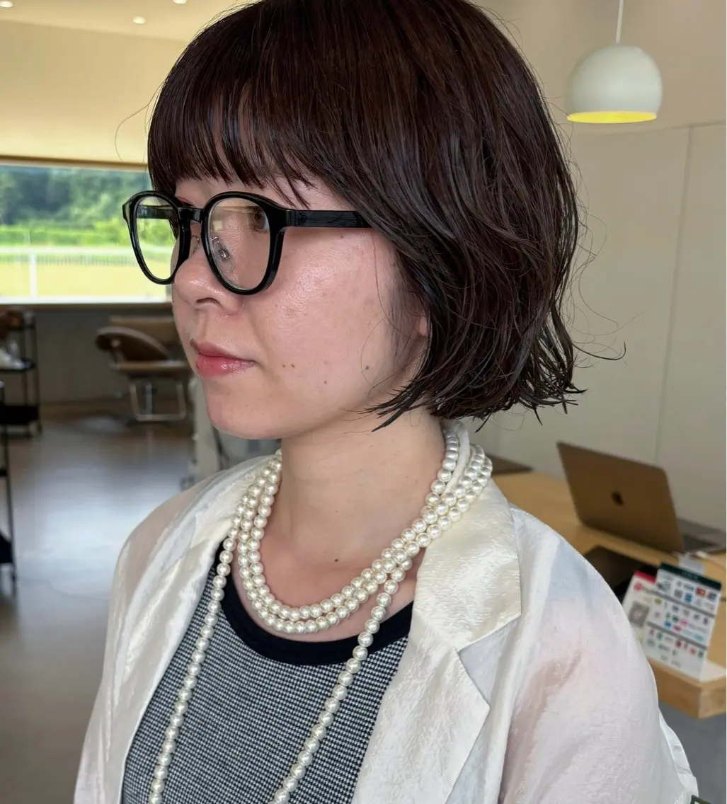 ショート パーマ カット パーマ 古畑 愛美のヘアスタイル