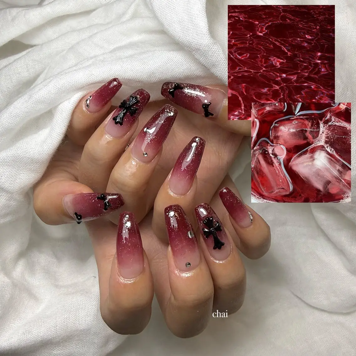 ネイル ボルドー グラデーション ハンドネイル chai nail +  eye📍鶴橋のネイルデザイン
