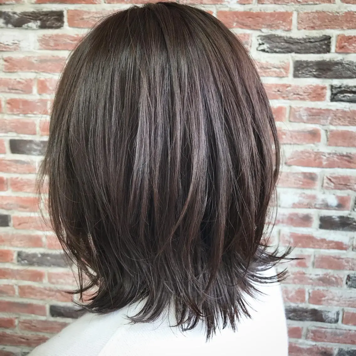 ミディアム カラー 濱岡 恭子のヘアスタイル