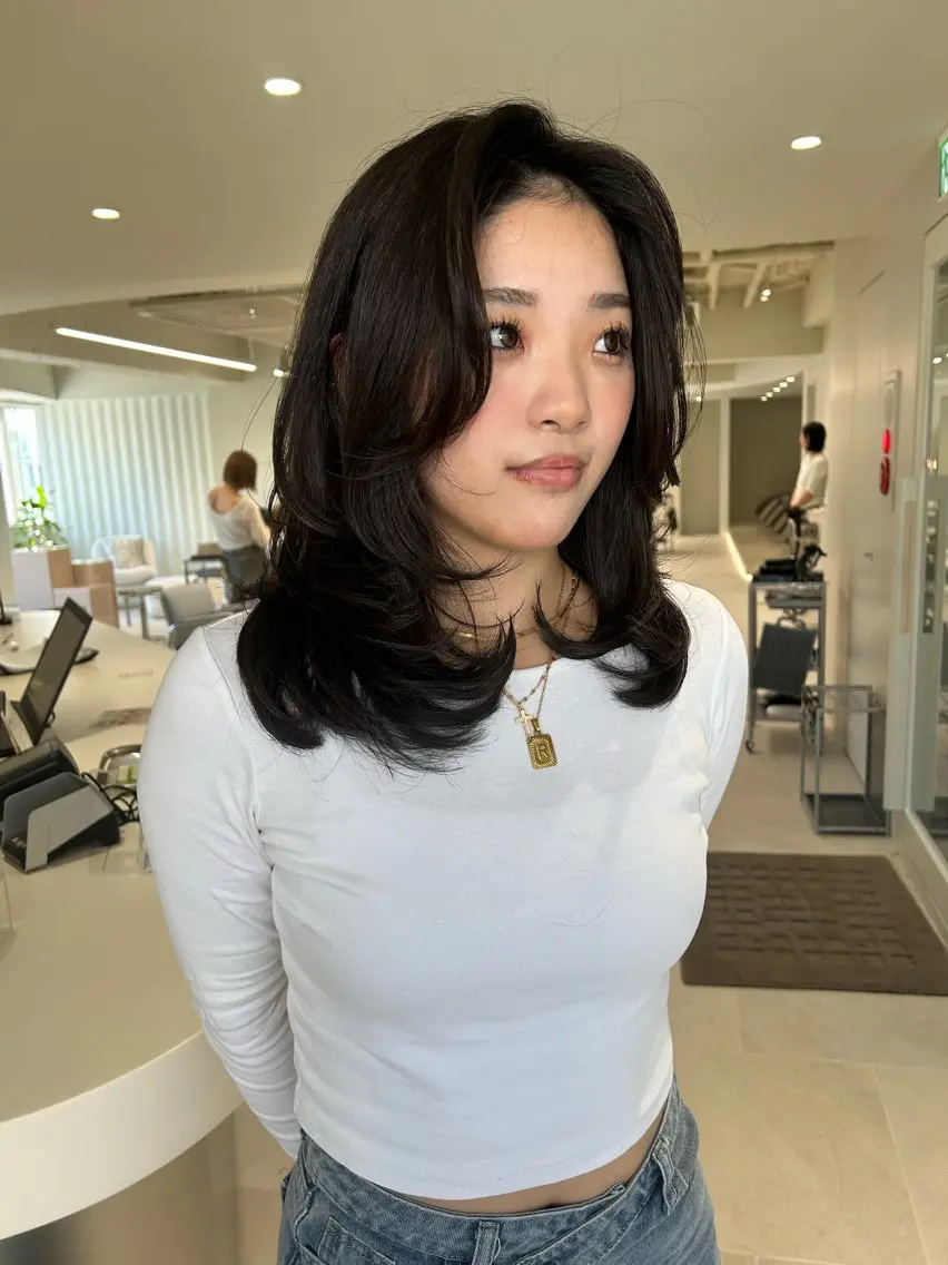 セミロング カラー ブラウンカラー レイヤーカット カット ヘアカラー 海外レイヤー /NAGISAのヘアスタイル