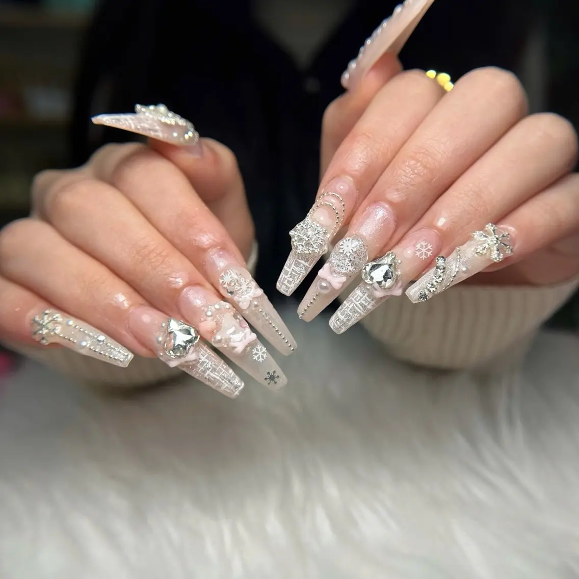 ネイル オーロラネイル 長さ出し フラッシュネイル フレンチネイル ジェルネイル Michi Nail Staffのネイルデザイン