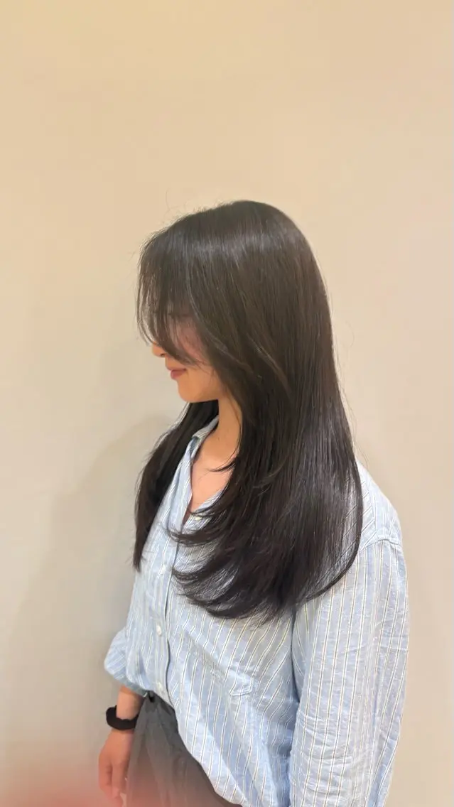 ロング 顔まわりレイヤー 顔周りカット レイヤーカット 平塚美容室/UNIX 宮本✮*｡ﾟのヘアスタイル