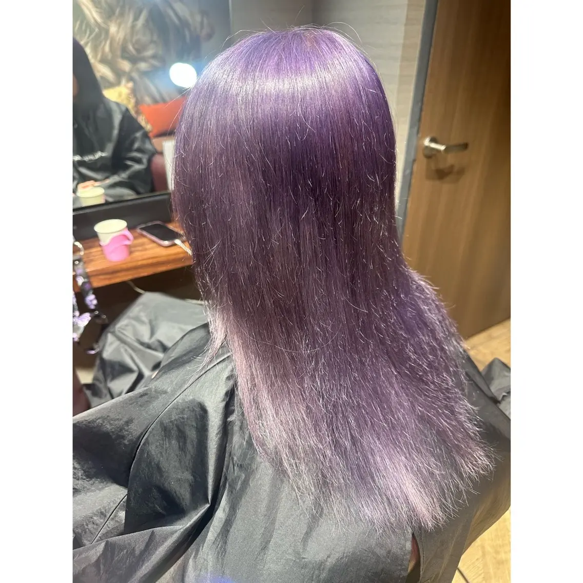 セミロング ヘアカラー エクステ 韓国ヘア×ハイトーン AYA💫のヘアスタイル