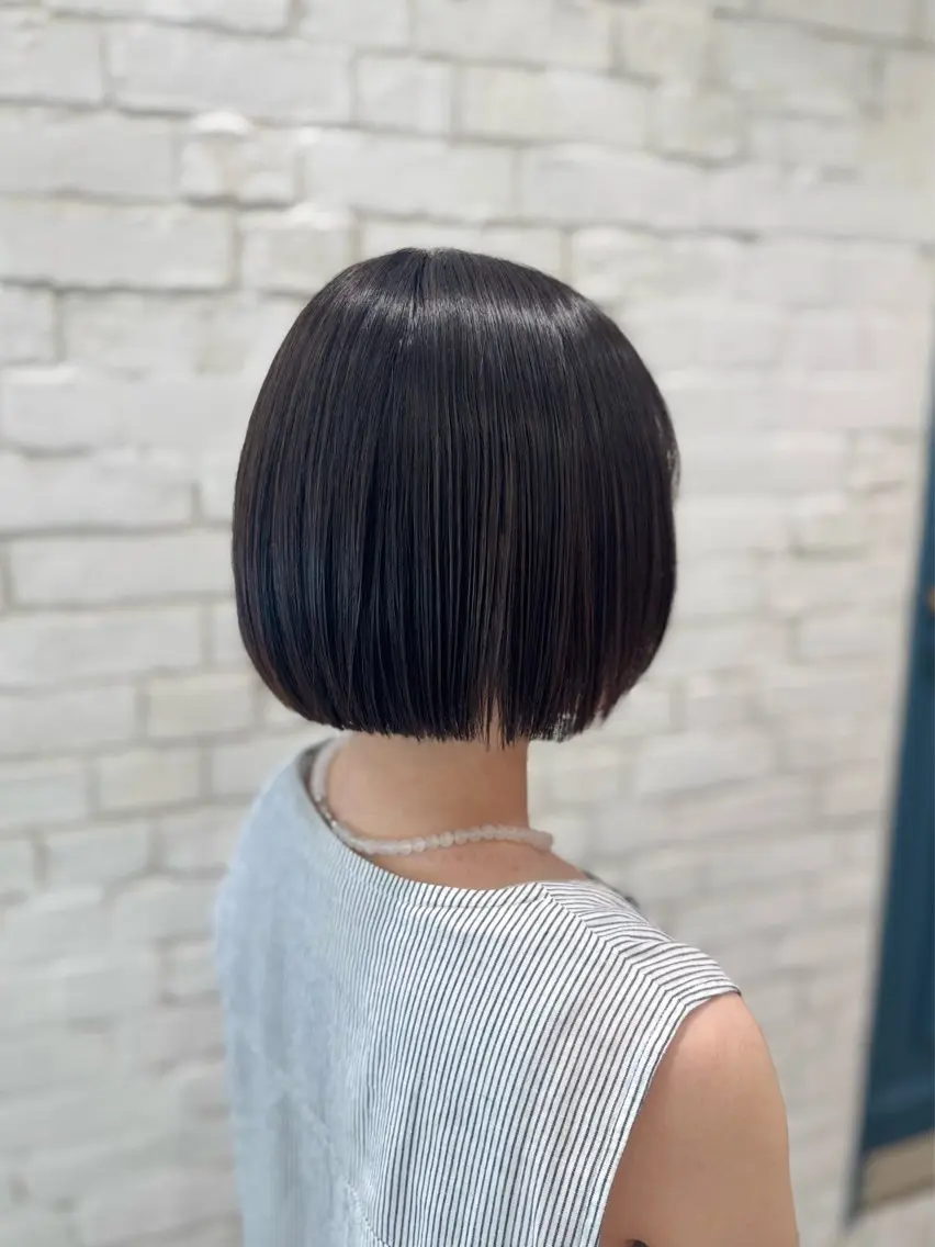 ショート ボブ 髪質改善 縮毛矯正 トリートメント カット ヘアカラー 縮毛矯正 トリートメント 堀江美容室 千晶のヘアスタイル