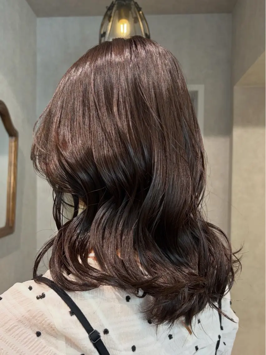 ミディアム カラー オレンジ ヘアカラー 透明感カラー🫧🎀 まりなのヘアスタイル