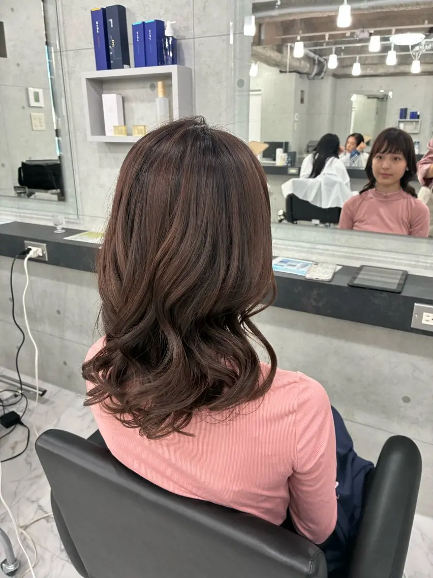 セミロング カラー パーマ ヘアカラー Endearing 🌟銀座のヘアスタイル