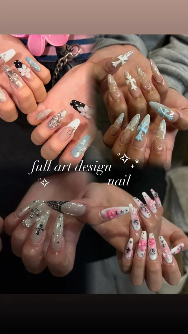 ネイル アートネイル 韓国ネイル ロングネイル 持ち込み スーパーロングネイル ハンドネイル Luann nail Sakiのネイルデザイン