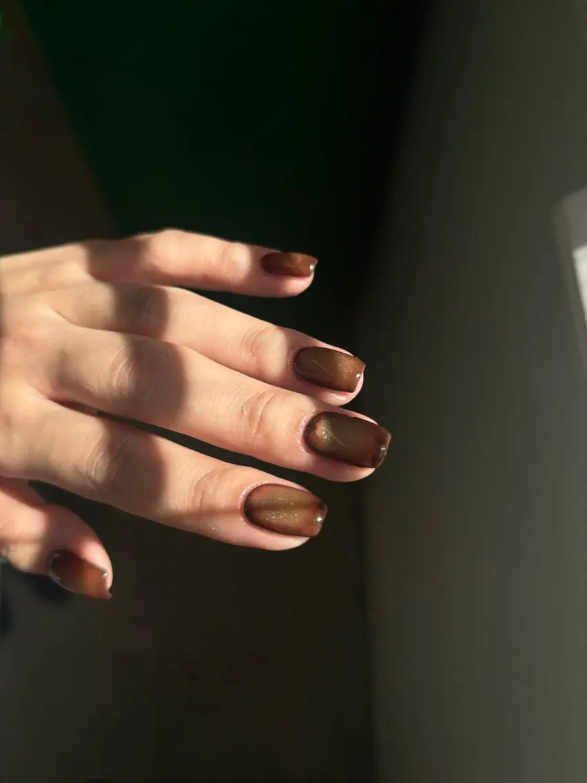 ネイル ブラウン マグネットネイル ハンドネイル chika / nailのネイルデザイン