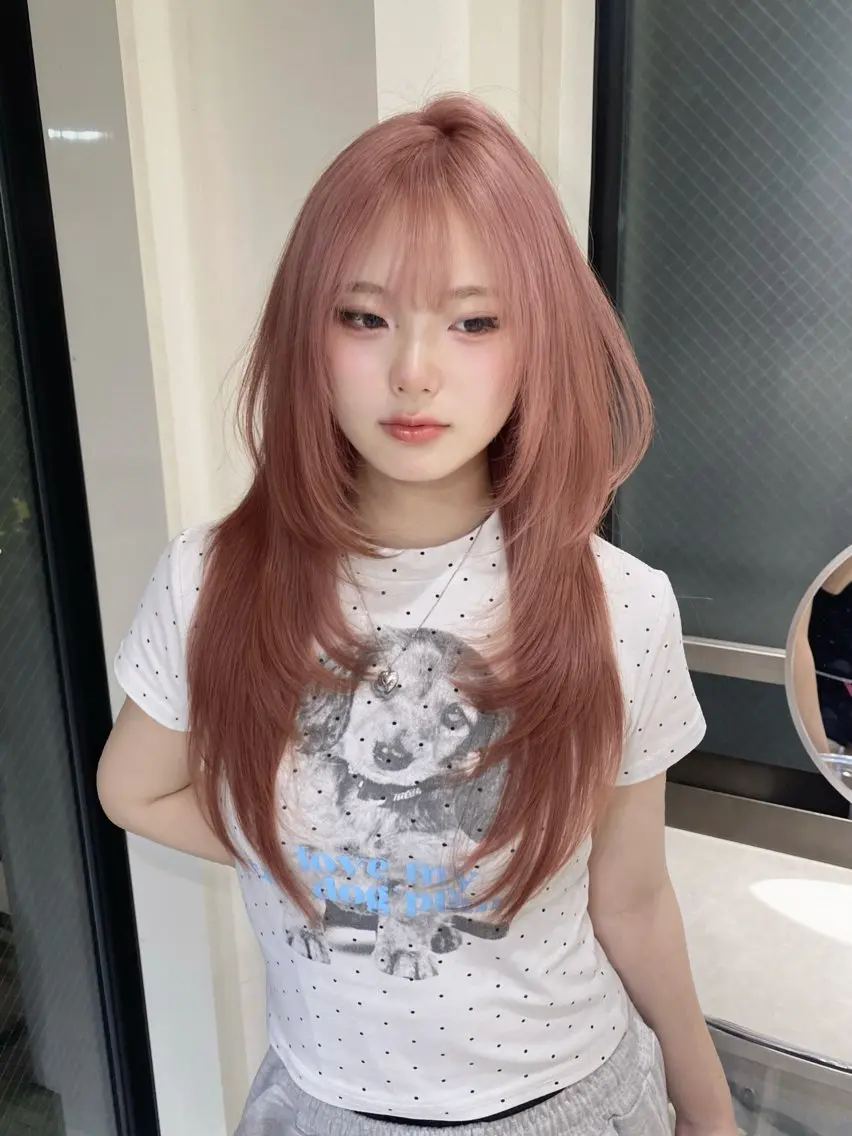 ロング ヘアカラー ミルクティーカラー/ Haruka🎀のヘアスタイル