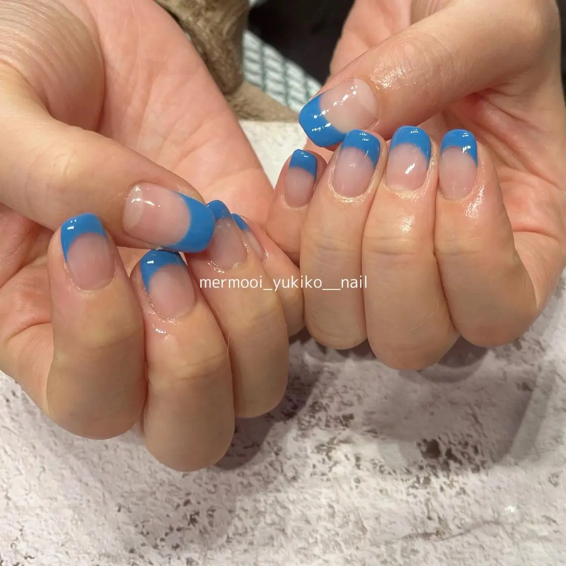 ネイル アートネイル フットネイル フレンチネイル ニュアンスネイル 夏ネイル mermooi nailのネイルデザイン