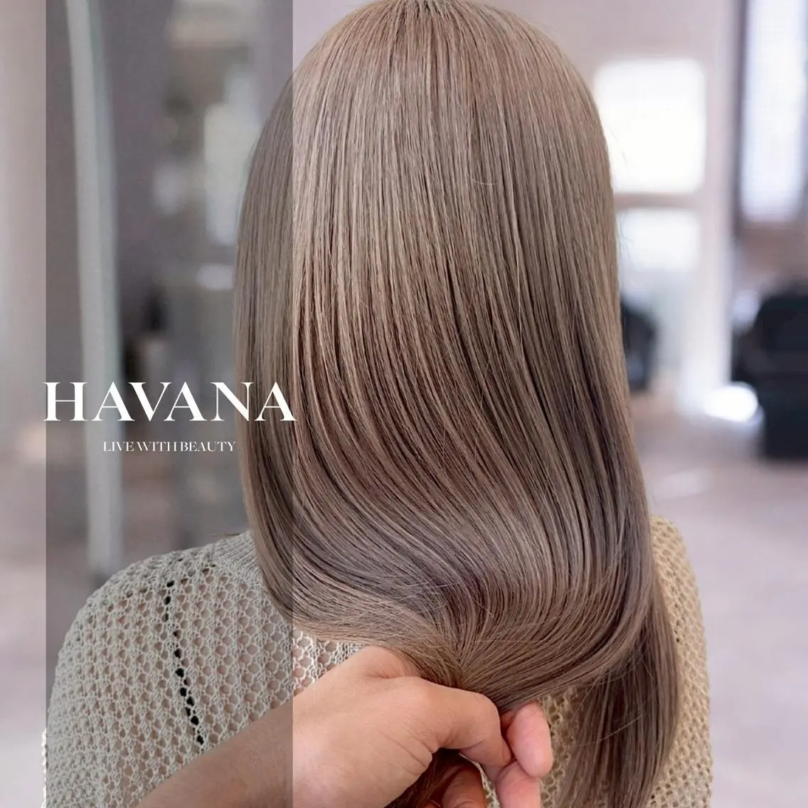 セミロング カット 縮毛矯正 ill HAVANA 【レイヤー/韓国】のヘアスタイル