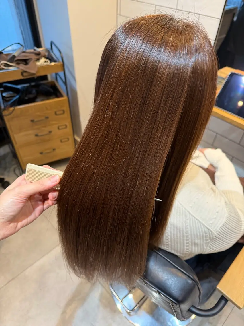 ロング 髪質改善 縮毛矯正 AKI /髪質改善/ カラーモデル募集のヘアスタイル