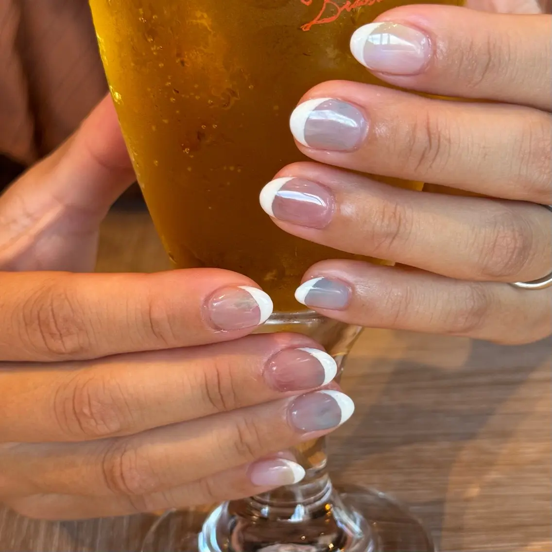 ネイル フレンチネイル ニュアンスネイル ハンドネイル Tigris. sadamotoのネイルデザイン