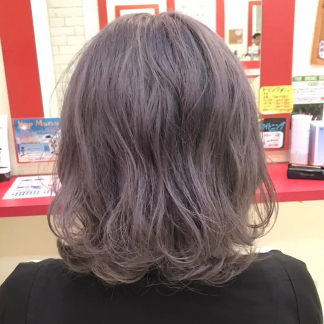 ミディアム カラー パープルカラー 櫻井 なんなのヘアスタイル