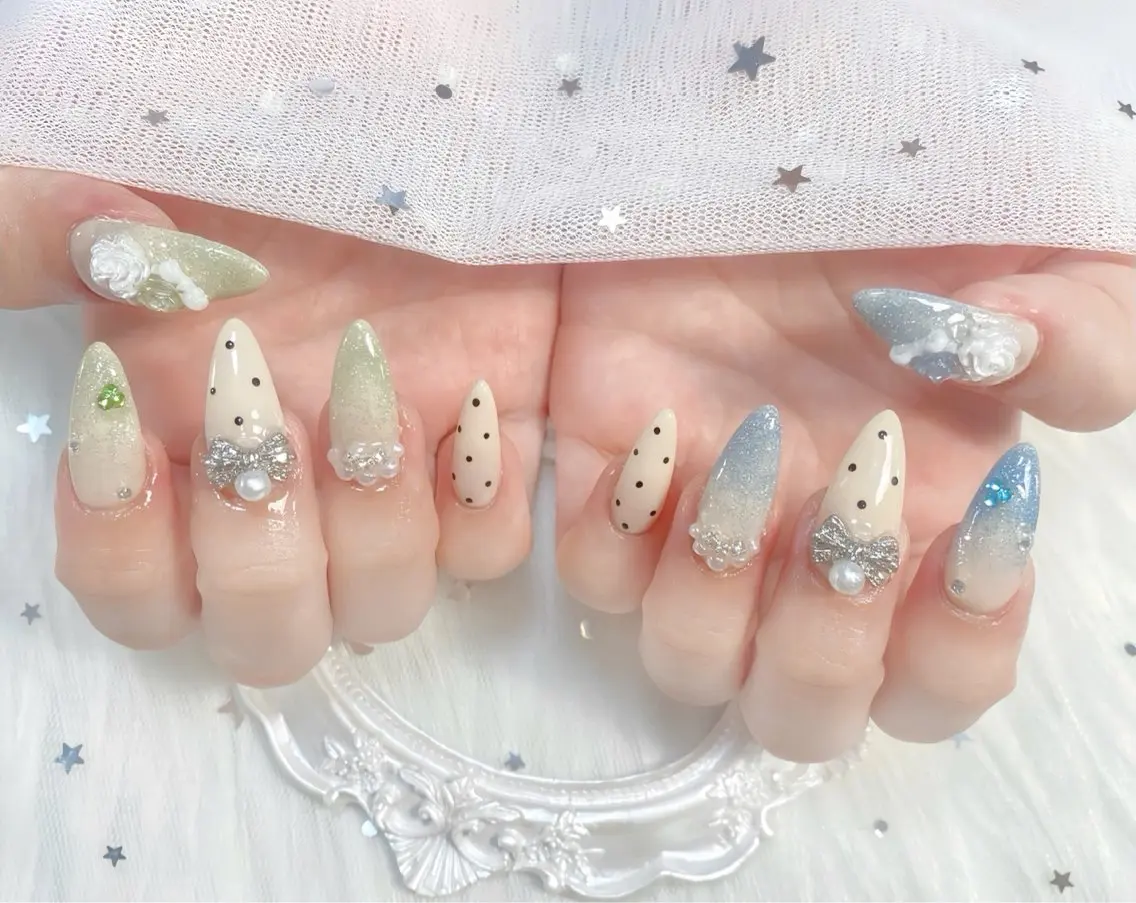 ネイル チークネイル 長さ出し フレンチネイル ジェルネイル グラデーション ハンドネイル THANHTHANH NAILのネイルデザイン