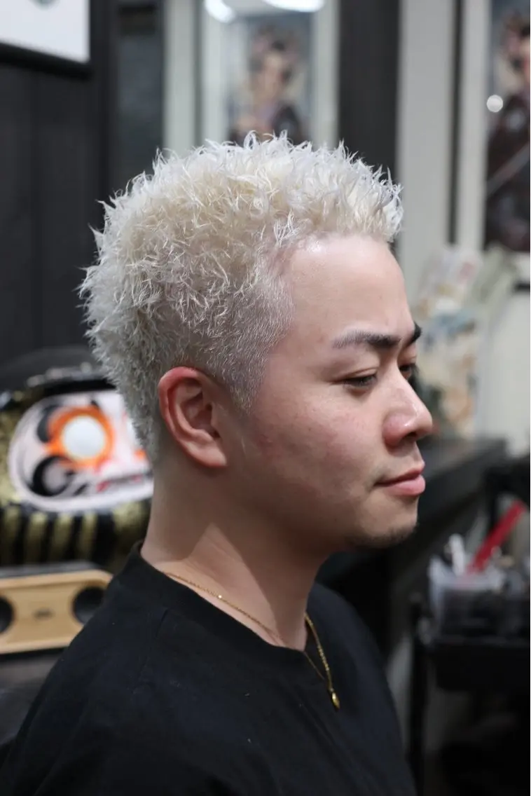 ショート カラー パーマ メンズ カット ヘアカラー パーマ 💈メンズ/パーマ 💈中目黒/谷のヘアスタイル