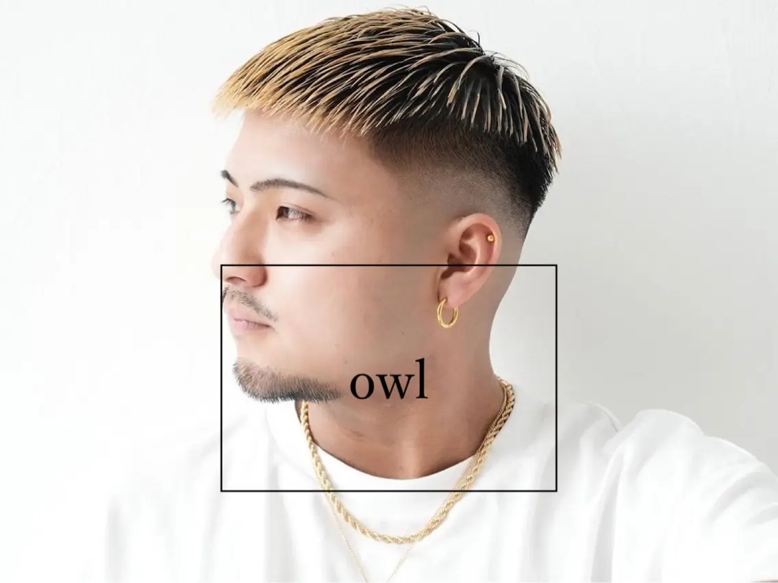ショート メンズ フェードカット メンズパーマ プードルパーマ スペインカール スパイキーショート メンズサロン【owl 心斎橋】難波/アメ村のヘアスタイル