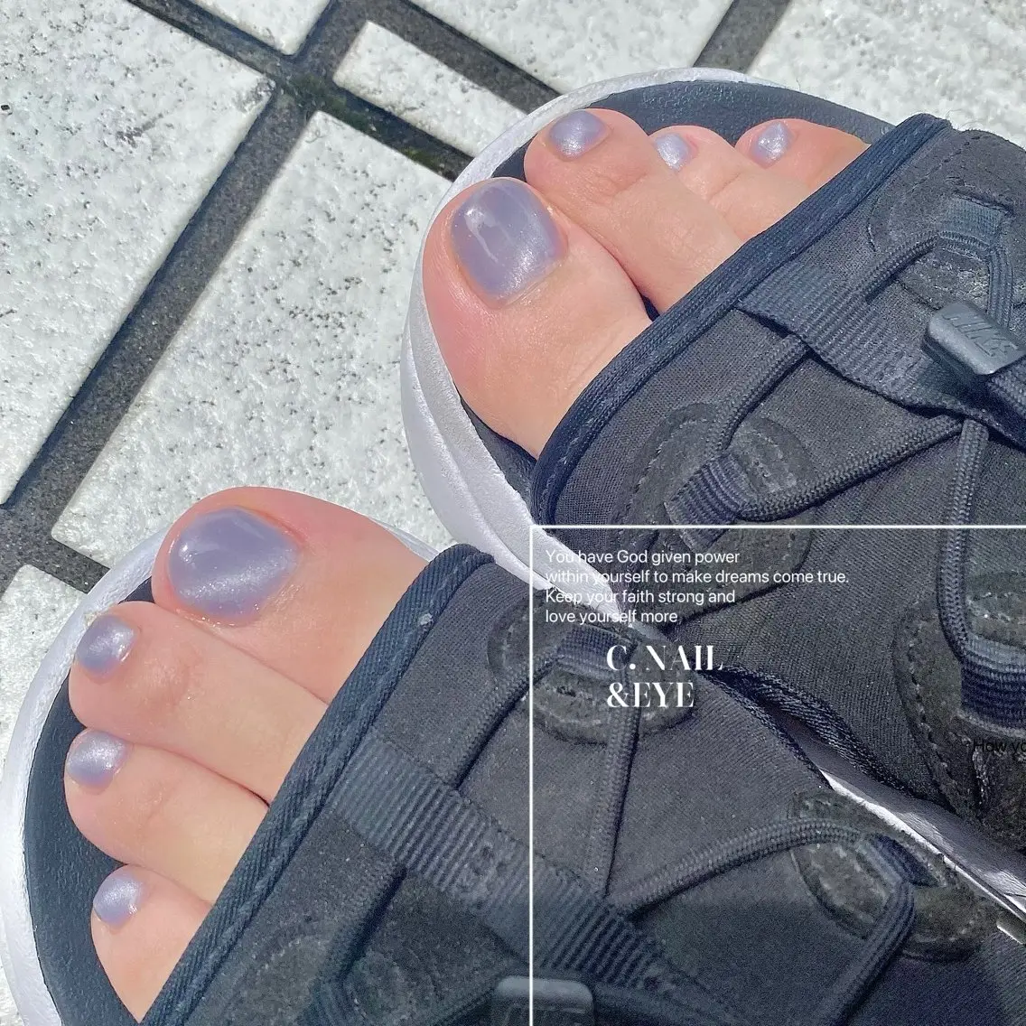 ネイル フットネイル フレンチネイル 氷ネイル・うるうるネイル マグネットネイル ミラーネイル フットネイル C.Nail &Eyeのネイルデザイン