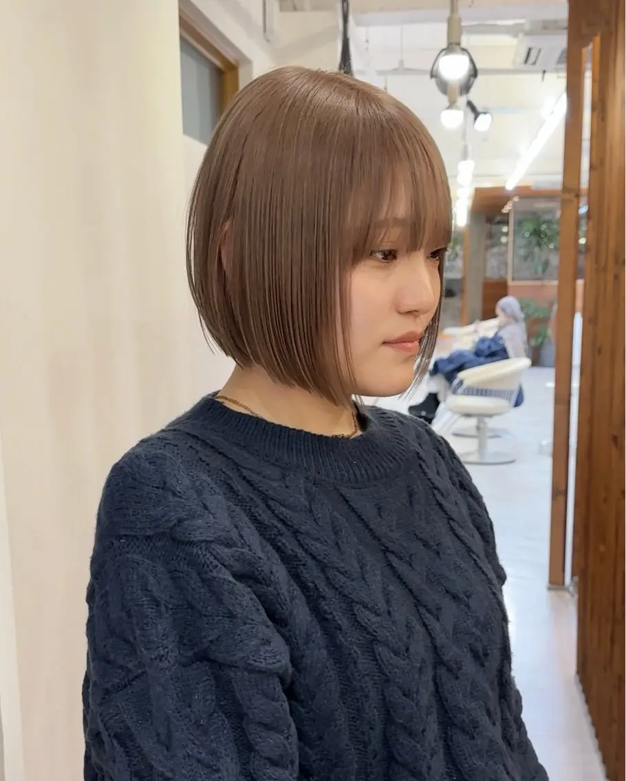 ショート ボブ 似合わせカット 小顔カット 似合わせボブ/縮毛 /ハイトーン/ひさとのヘアスタイル
