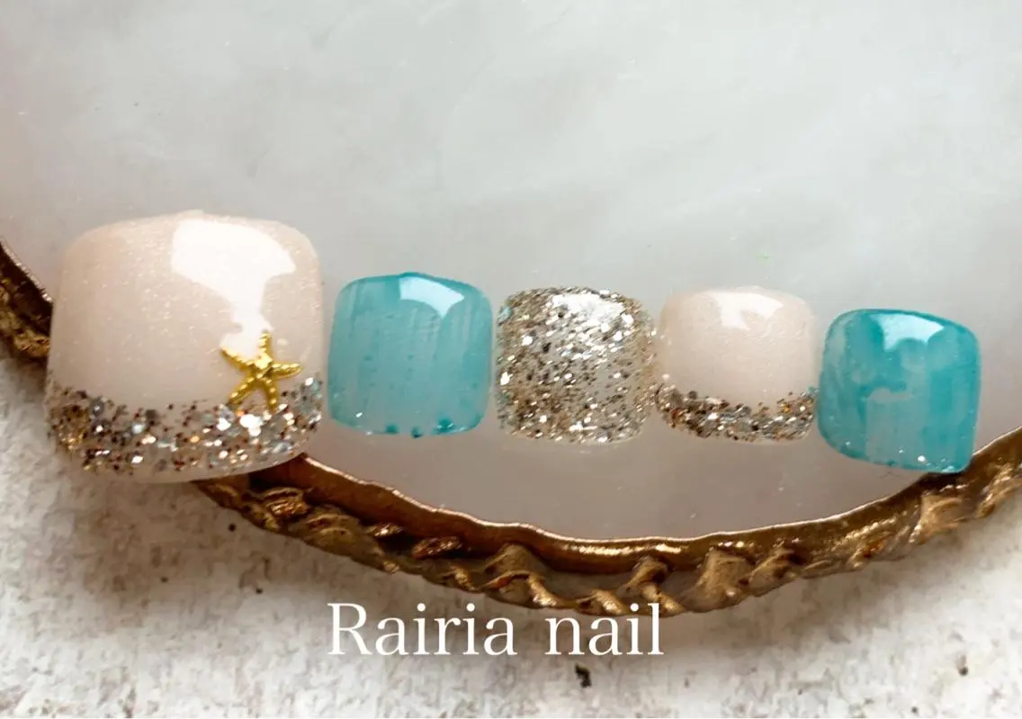 ネイル ジェルネイル パラジェル 夏ネイル Rairia nail本八幡店のネイルデザイン