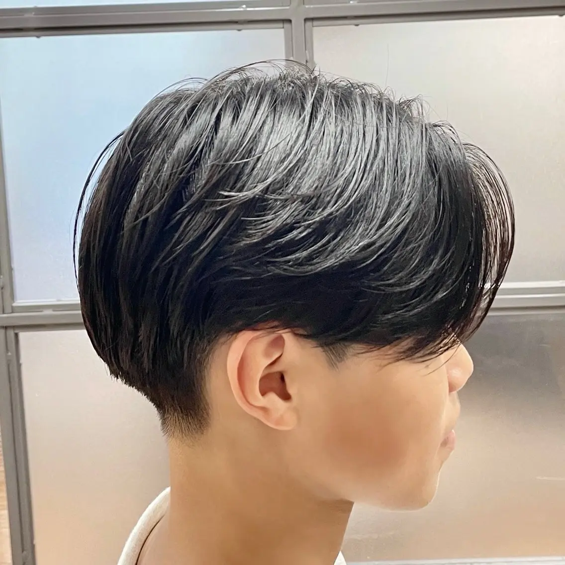 ミディアム パーマ メンズ センターパート メンズ韓国風 マッシュ 韓国風ヘア カット パーマ marl 鈴鹿 / SHINのヘアスタイル