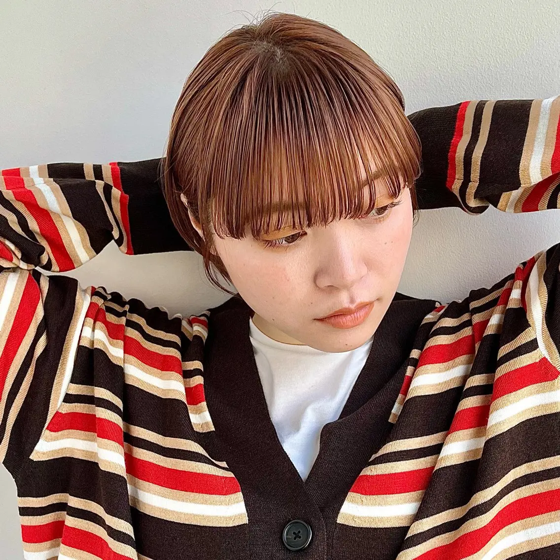 ショート ショートボブ ボブ ショートヘア ワイドバング あやめ【顔まわり/レ イヤー/柔らかカラ】のヘアスタイル