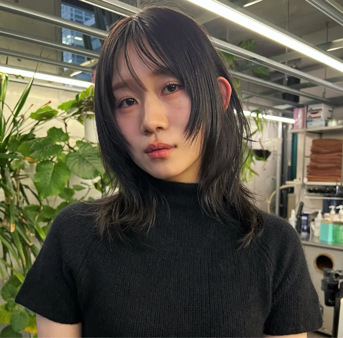 ミディアム カット ヘアカラー ハッシュカット カシマハヤトのヘアスタイル