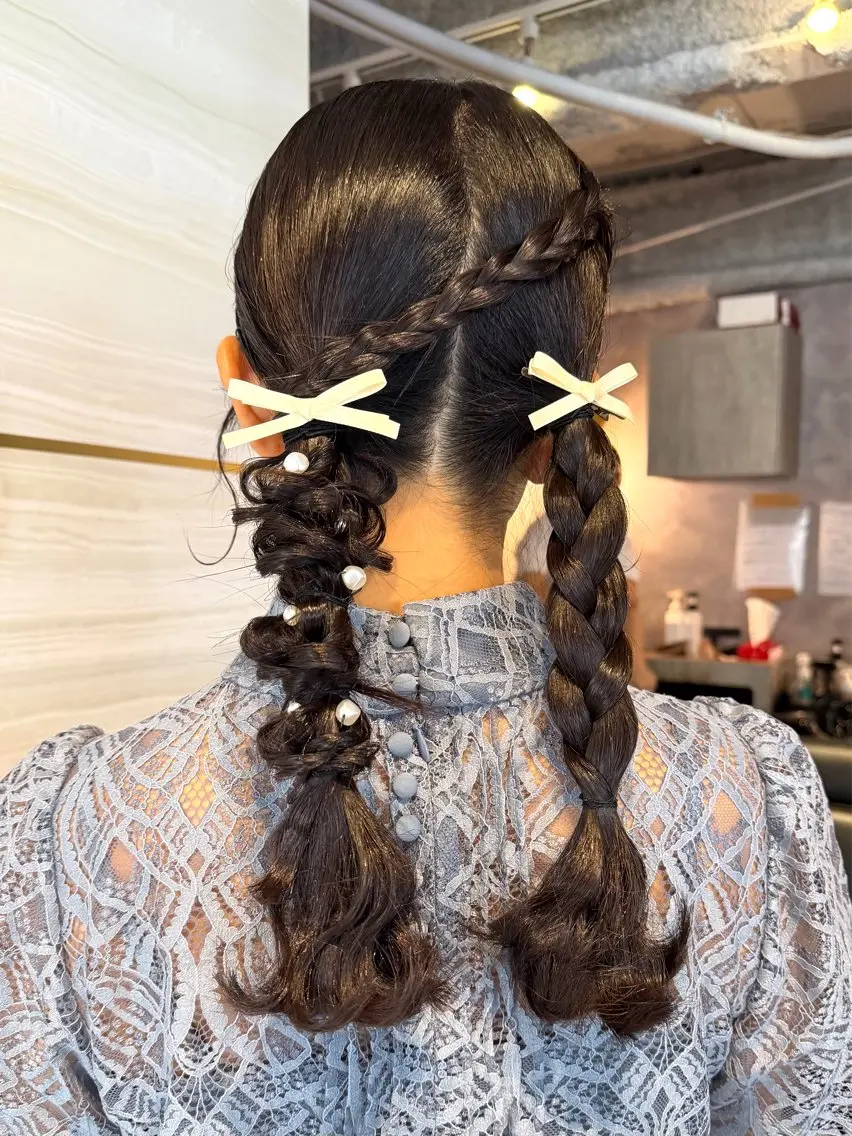 ロング ヘアアレンジ ヘアセット 🤍あみ🤍暗髪オリ ーブ特化🌿髪質改善のヘアスタイル