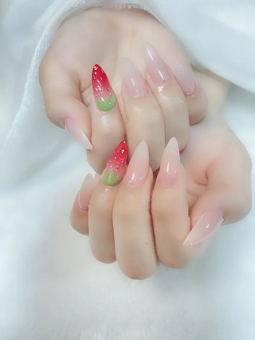 ネイル 長さ出し 持ち込み ネイルチップ Amina nail salonのネイルデザイン