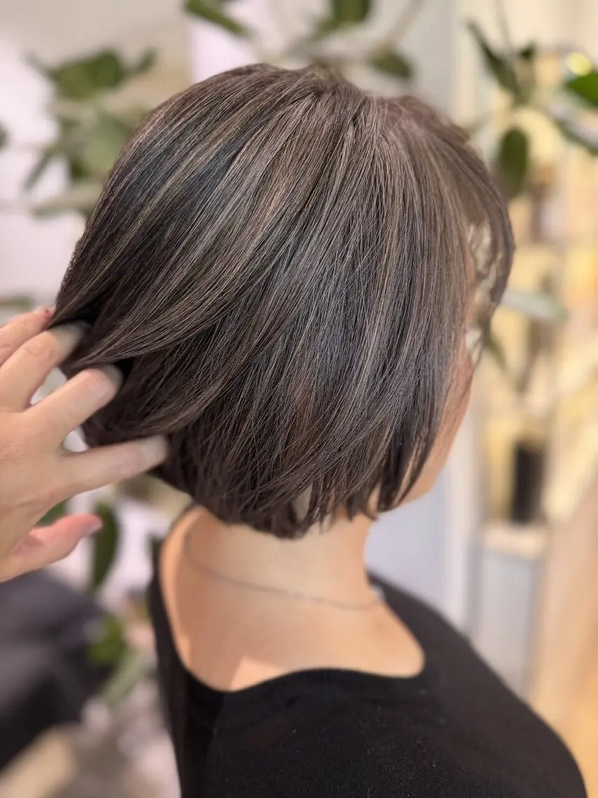 ショート ヘアカラー トリートメント 錦糸町/白髪ぼかし/ ハイライト/北野信也のヘアスタイル