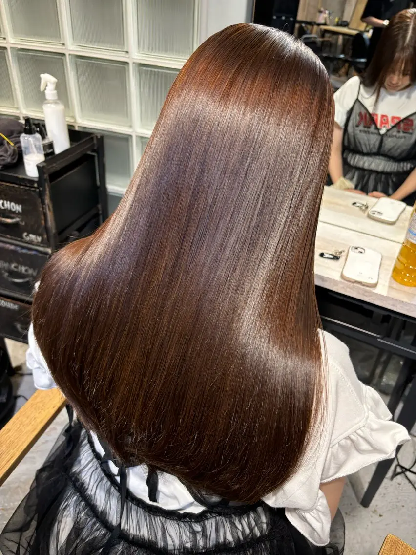 ロング 縮毛矯正 relian このはのヘアスタイル