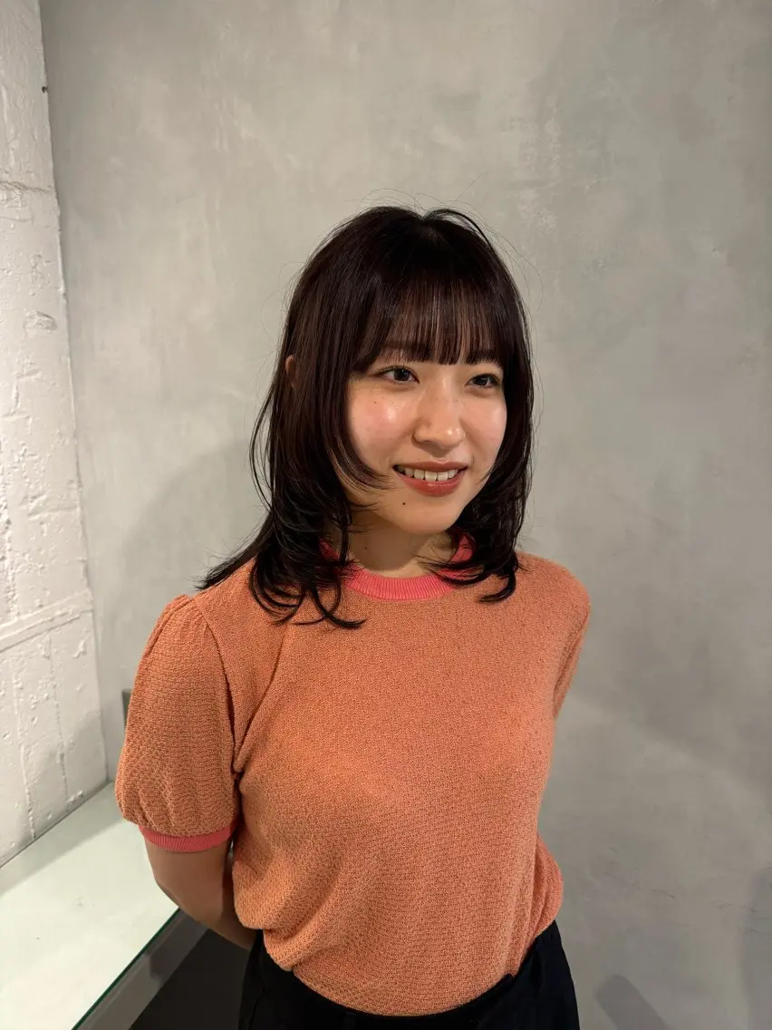 セミロング カット ヘアカラー トリートメント 新宿/顔周りカット +レイヤー=しずく♩のヘアスタイル