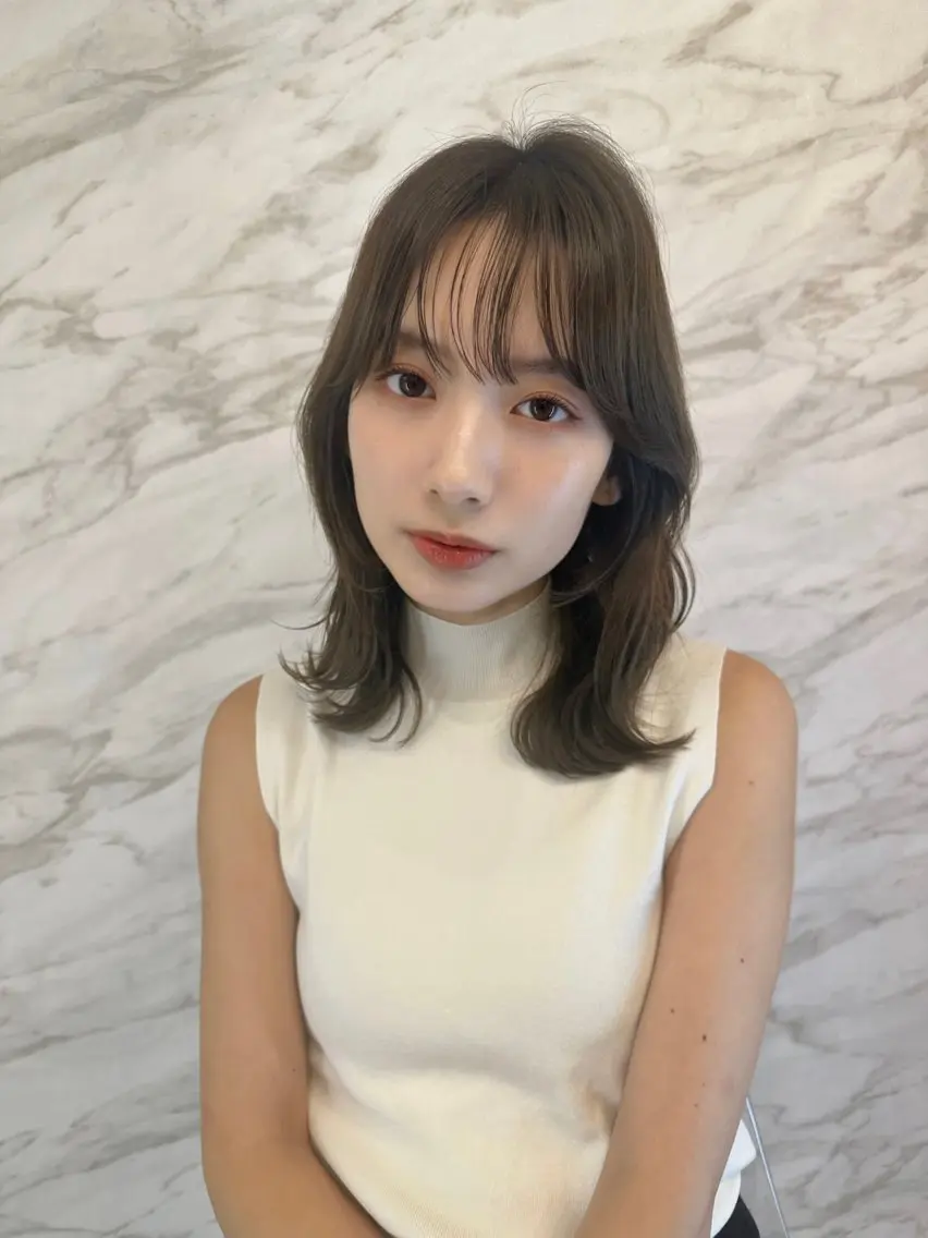 ミディアム くびれヘア 韓国風ヘア 銀座副店長/レイヤー /髪質改善/田島のヘアスタイル