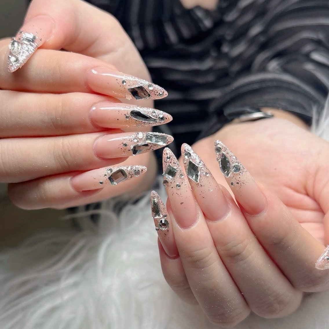 ネイル フットネイル フレンチネイル グラデーション 韓国ネイル ロングネイル ハンドネイル Hani Nail Salonのネイルデザイン